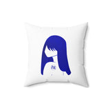 Blue Lucy Spun Polyester Square Pillow