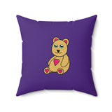 Peri Bear Spun Polyester Square Pillow