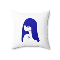 Blue Lucy Spun Polyester Square Pillow