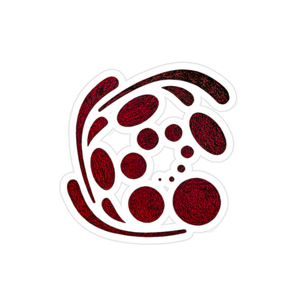 Spiral Red Transparent Outdoor Stickers, Die-Cut, 1pcs