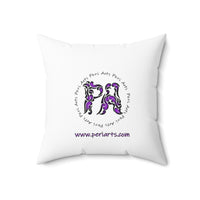 Purple Sun Spun Polyester Square Pillow