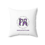 Purple Sun Spun Polyester Square Pillow