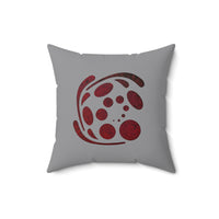 Spiral Red Spun Polyester Square Pillow