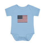 AMerican Flag Infant Baby Rib Bodysuit