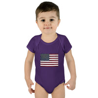 AMerican Flag Infant Baby Rib Bodysuit