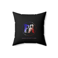 American Flag Spun Polyester Square Pillow