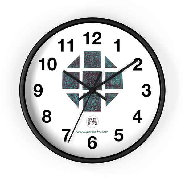 Teal Hex Wall Clock