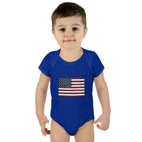 AMerican Flag Infant Baby Rib Bodysuit