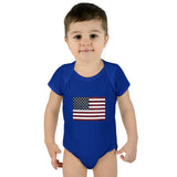AMerican Flag Infant Baby Rib Bodysuit