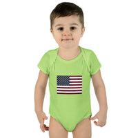AMerican Flag Infant Baby Rib Bodysuit