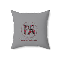 Spiral Red Spun Polyester Square Pillow