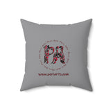 Spiral Red Spun Polyester Square Pillow