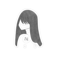Graphite Lucy Transparent Outdoor Stickers, Die-Cut, 1pcs