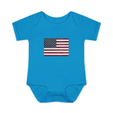 AMerican Flag Infant Baby Rib Bodysuit
