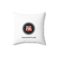 Orange Star Spun Polyester Square Pillow