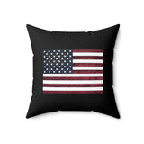 American Flag Spun Polyester Square Pillow