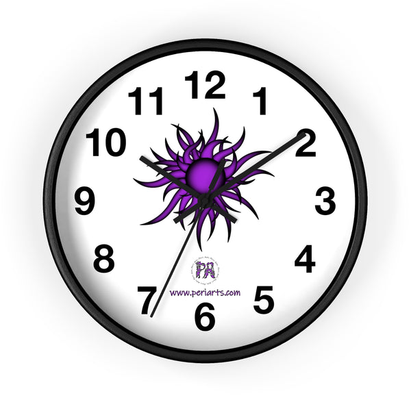 Purple Sun Wall Clock