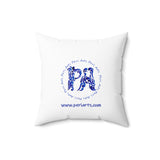 Blue Lucy Spun Polyester Square Pillow