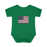 AMerican Flag Infant Baby Rib Bodysuit