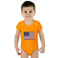 AMerican Flag Infant Baby Rib Bodysuit