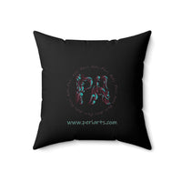 Teal Hex Spun Polyester Square Pillow