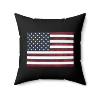 American Flag Spun Polyester Square Pillow