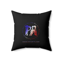 American Flag Spun Polyester Square Pillow