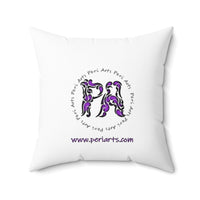 Purple Sun Spun Polyester Square Pillow