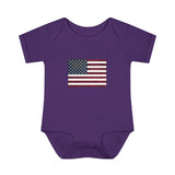 AMerican Flag Infant Baby Rib Bodysuit