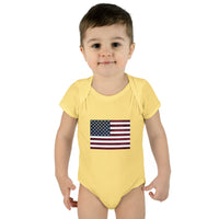 AMerican Flag Infant Baby Rib Bodysuit
