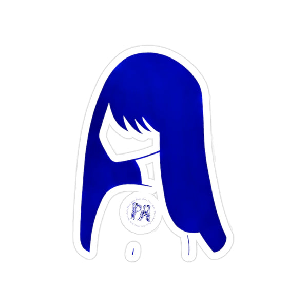Blue Lucy Transparent Outdoor Stickers, Die-Cut, 1pcs