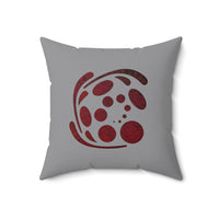 Spiral Red Spun Polyester Square Pillow