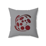 Spiral Red Spun Polyester Square Pillow
