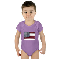 AMerican Flag Infant Baby Rib Bodysuit