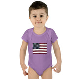 AMerican Flag Infant Baby Rib Bodysuit
