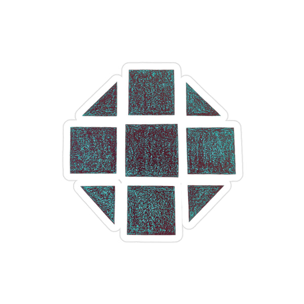 Teal Hex Transparent Outdoor Stickers, Die-Cut, 1pcs