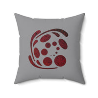 Spiral Red Spun Polyester Square Pillow