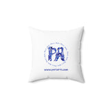 Blue Lucy Spun Polyester Square Pillow