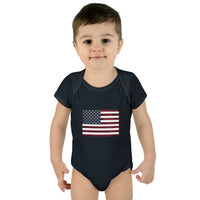 AMerican Flag Infant Baby Rib Bodysuit