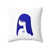Blue Lucy Spun Polyester Square Pillow