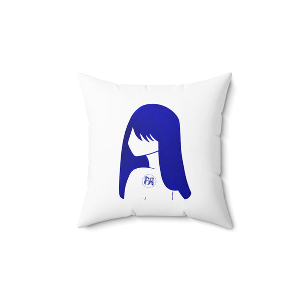 Blue Lucy Spun Polyester Square Pillow
