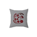 Spiral Red Spun Polyester Square Pillow