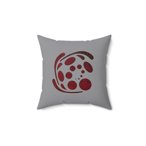 Spiral Red Spun Polyester Square Pillow