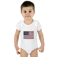 AMerican Flag Infant Baby Rib Bodysuit