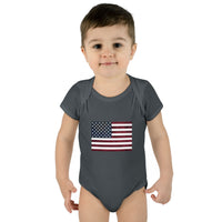 AMerican Flag Infant Baby Rib Bodysuit