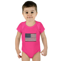 AMerican Flag Infant Baby Rib Bodysuit