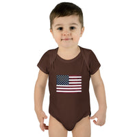 AMerican Flag Infant Baby Rib Bodysuit