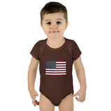 AMerican Flag Infant Baby Rib Bodysuit