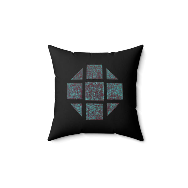 Teal Hex Spun Polyester Square Pillow