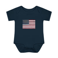 AMerican Flag Infant Baby Rib Bodysuit